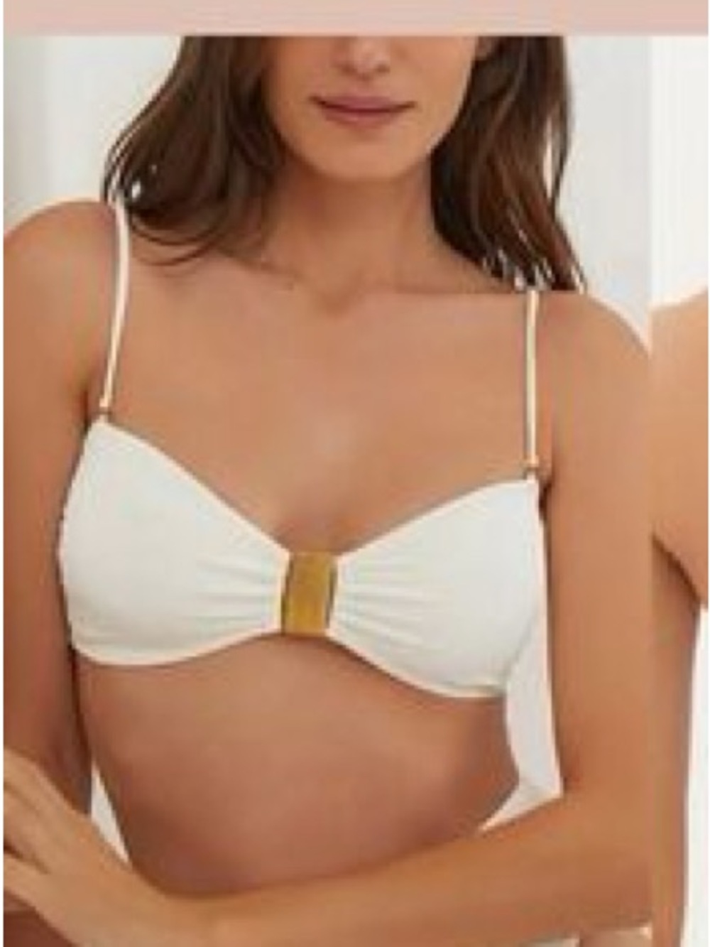 Vix Women's White Firenze Becky Bandeau Bikini Top